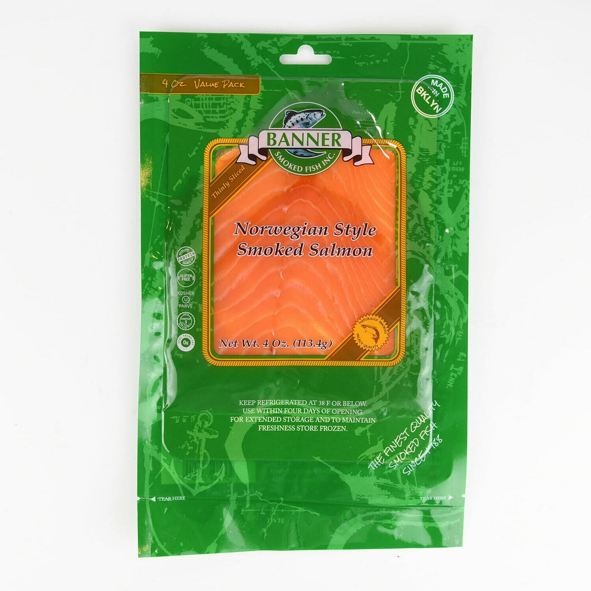 4 Oz Sliced Norwegian Style Nova Salmon – Banner Smoked Fish